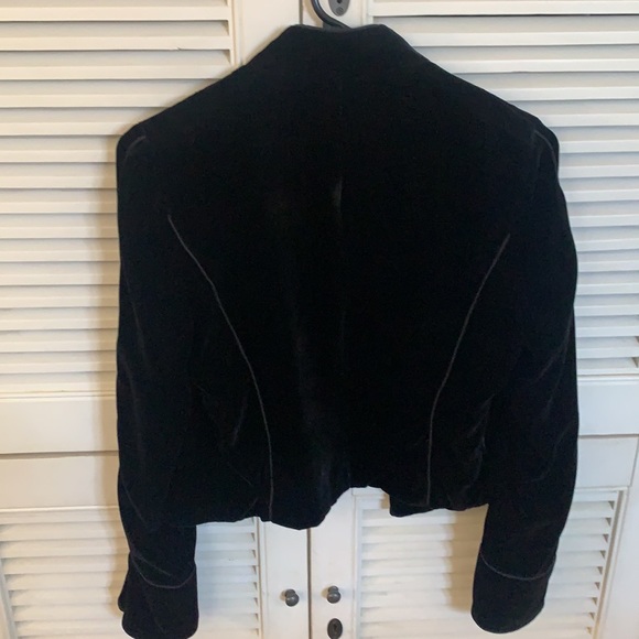 INTERMIX GARDOT VELVET MILITARY JACKET BLACK - Picture 4 of 4